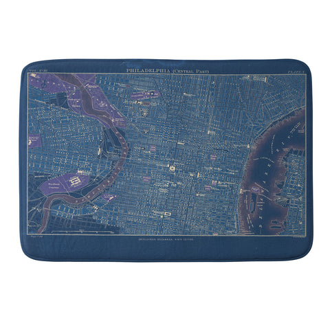 Society6 Design Studio Encyclopedia Britannica Philadelphia Map Memory Foam Bath Mat