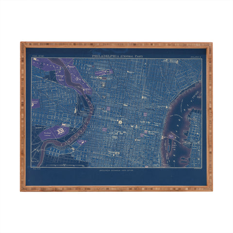 Society6 Design Studio Encyclopedia Britannica Philadelphia Map Rectangular Tray