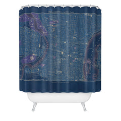 Society6 Design Studio Encyclopedia Britannica Philadelphia Map Shower Curtain