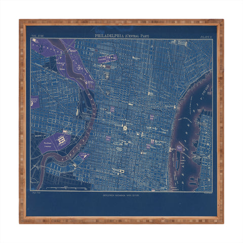 Society6 Design Studio Encyclopedia Britannica Philadelphia Map Square Tray