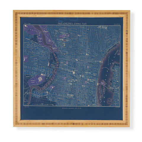 Society6 Design Studio Encyclopedia Britannica Philadelphia Map Framed Wall Art