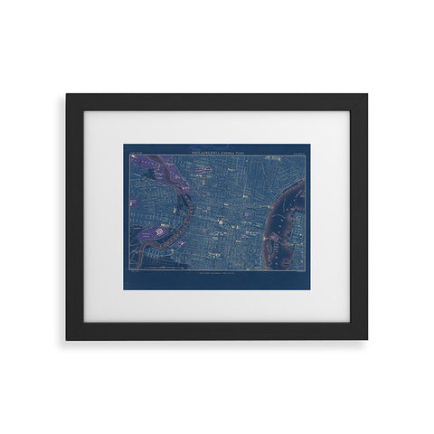 Society6 Design Studio Encyclopedia Britannica Philadelphia Map Framed Art Print