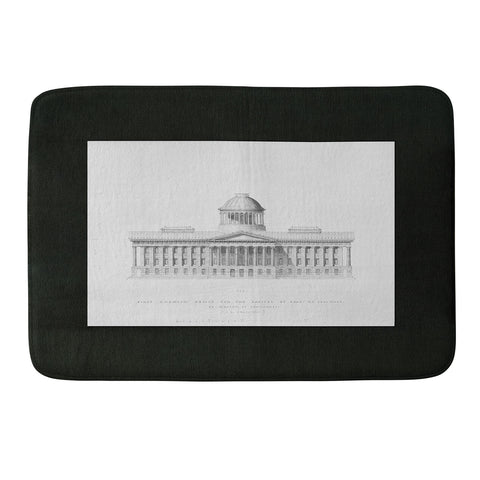 Society6 Design Studio First Premium Design for the Capitol of Ohio at Columbus by Walter of Cincinnati 1839 Memory Foam Bath Mat