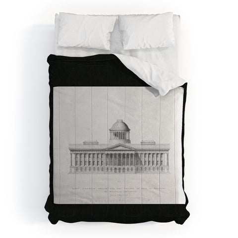 Society6 Design Studio First Premium Design for the Capitol of Ohio at Columbus by Walter of Cincinnati 1839 Comforter