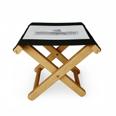 Society6 Design Studio First Premium Design for the Capitol of Ohio at Columbus by Walter of Cincinnati 1839 Folding Stool