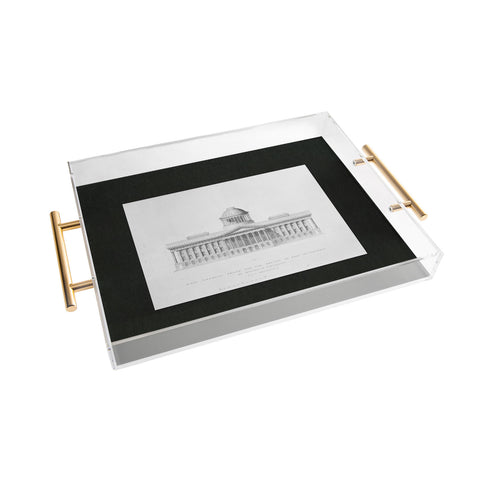 Society6 Design Studio First Premium Design for the Capitol of Ohio at Columbus by Walter of Cincinnati 1839 Acrylic Tray