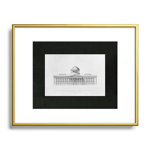 Society6 Design Studio First Premium Design for the Capitol of Ohio at Columbus by Walter of Cincinnati 1839 Metal Framed Art Print
