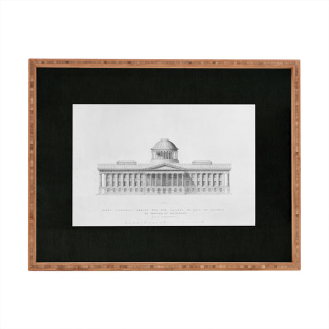Society6 Design Studio First Premium Design for the Capitol of Ohio at Columbus by Walter of Cincinnati 1839 Rectangular Tray