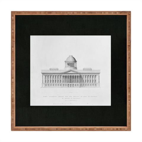 Society6 Design Studio First Premium Design for the Capitol of Ohio at Columbus by Walter of Cincinnati 1839 Square Tray