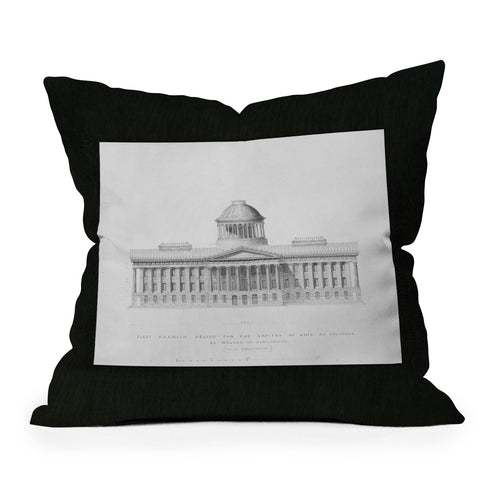 Society6 Design Studio First Premium Design for the Capitol of Ohio at Columbus by Walter of Cincinnati 1839 Outdoor Throw Pillow