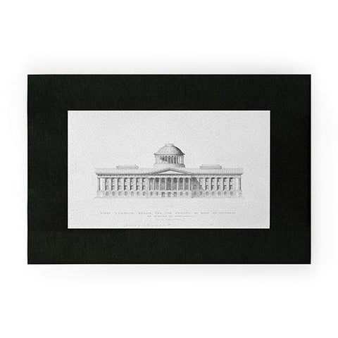 Society6 Design Studio First Premium Design for the Capitol of Ohio at Columbus by Walter of Cincinnati 1839 Welcome Mat
