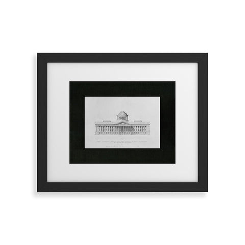 Society6 Design Studio First Premium Design for the Capitol of Ohio at Columbus by Walter of Cincinnati 1839 Framed Art Print