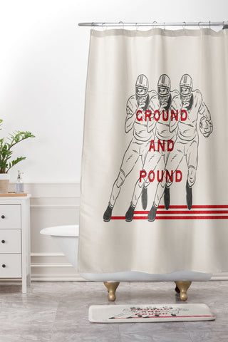 Society6 Design Studio Ground And Pound Shower Curtain And Mat