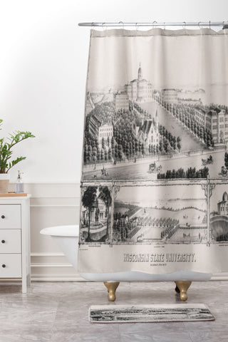 Society6 Design Studio Historic Wisconsin University Shower Curtain And Mat