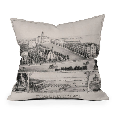 Society6 Design Studio Historic Wisconsin University Outdoor Throw Pillow