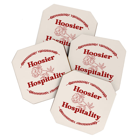 Society6 Design Studio hoosier hospitality Coaster Set