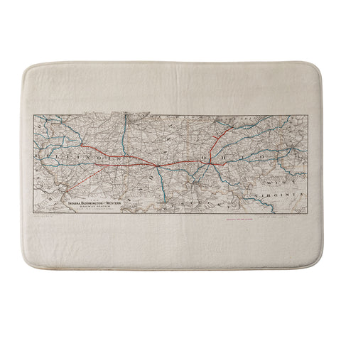 Society6 Design Studio indiana bloomington railway system Memory Foam Bath Mat