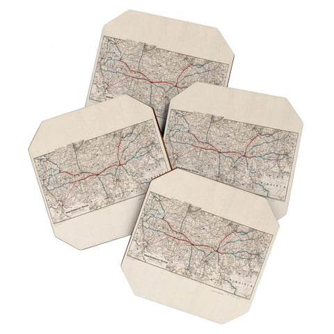 Society6 Design Studio indiana bloomington railway system Coaster Set