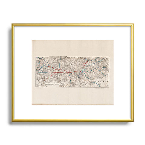 Society6 Design Studio indiana bloomington railway system Metal Framed Art Print
