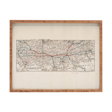 Society6 Design Studio indiana bloomington railway system Rectangular Tray