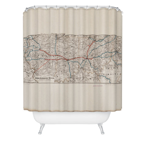 Society6 Design Studio indiana bloomington railway system Shower Curtain