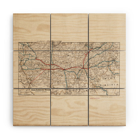 Society6 Design Studio indiana bloomington railway system Wood Wall Mural