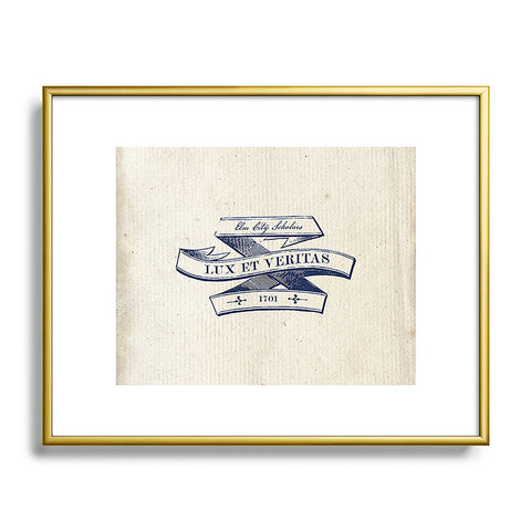 Society6 Design Studio Lux et Veritas Metal Framed Art Print