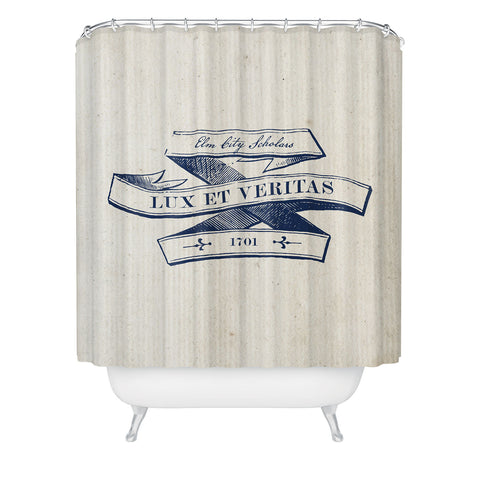 Society6 Design Studio Lux et Veritas Shower Curtain