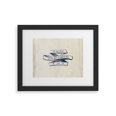 Society6 Design Studio Lux et Veritas Framed Art Print