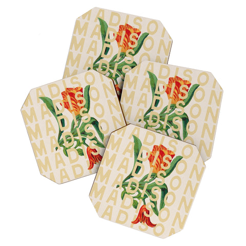 Society6 Design Studio Madison Tulips Coaster Set