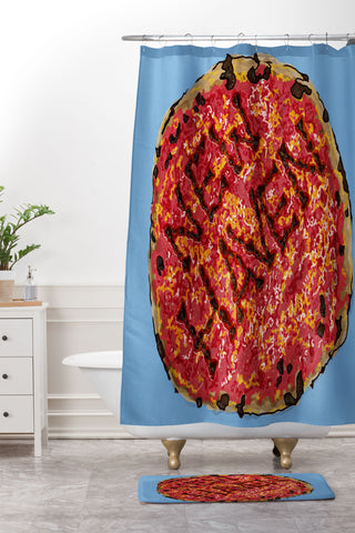 Society6 Design Studio New Haven Pizza Shower Curtain And Mat