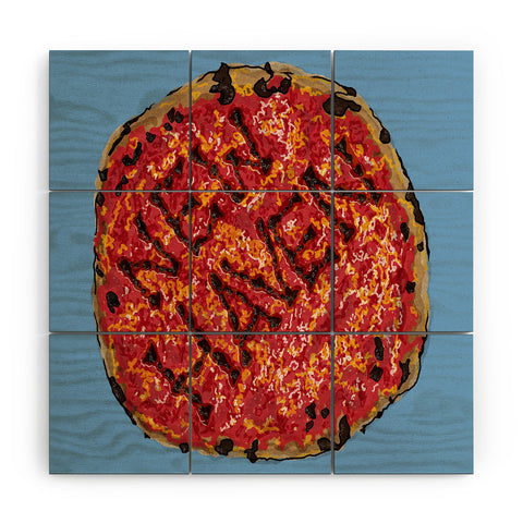 Society6 Design Studio New Haven Pizza Wood Wall Mural