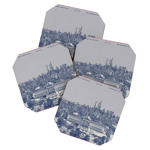 Society6 Design Studio Philadelphia PA Coaster Set