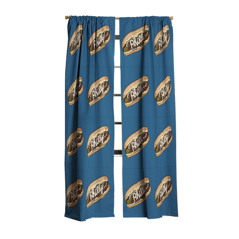 Society6 Design Studio Philly Cheesesteak Blackout Window Curtain