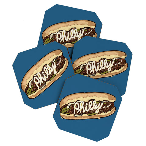 Society6 Design Studio Philly Cheesesteak Coaster Set