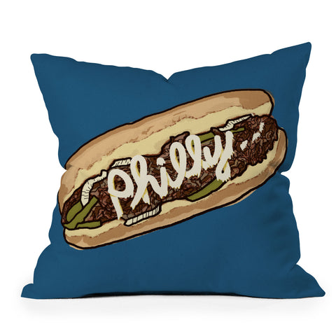 Society6 Design Studio Philly Cheesesteak Outdoor Throw Pillow