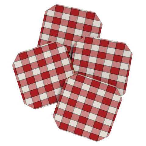 Society6 Design Studio picnic check in Coaster Set