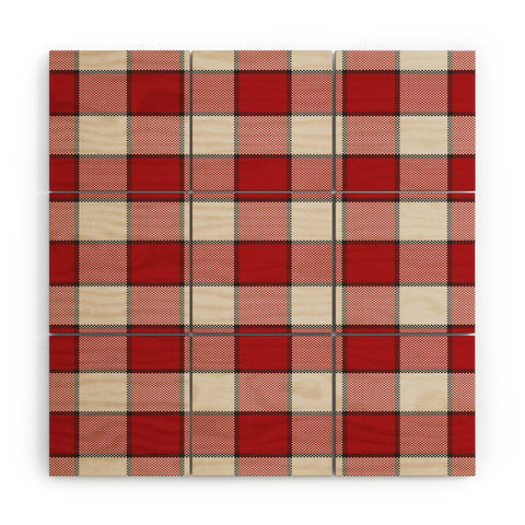 Society6 Design Studio picnic check in Wood Wall Mural