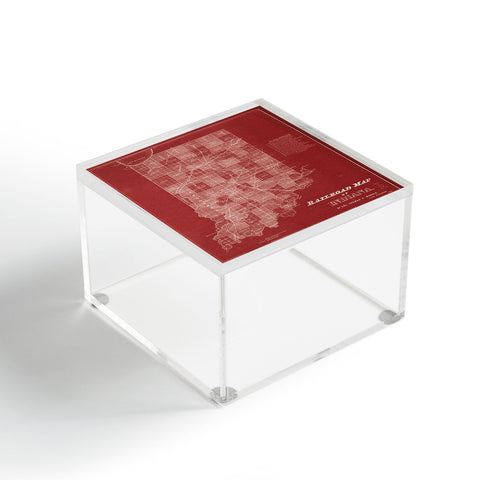 Society6 Design Studio railroad map of indiana Acrylic Box