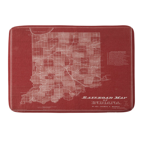 Society6 Design Studio railroad map of indiana Memory Foam Bath Mat