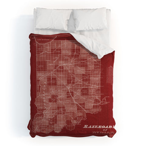 Society6 Design Studio railroad map of indiana Comforter