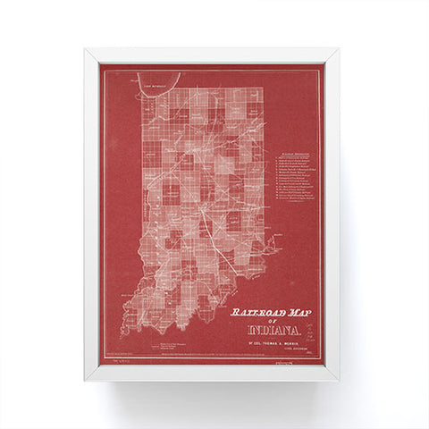 Society6 Design Studio railroad map of indiana Framed Mini Art Print