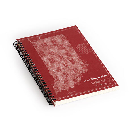 Society6 Design Studio railroad map of indiana Spiral Notebook