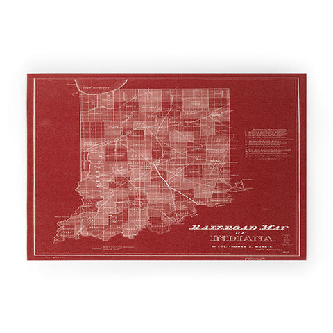Society6 Design Studio railroad map of indiana Welcome Mat