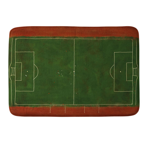 Society6 Design Studio Soccer Field Aerial Painting Memory Foam Bath Mat