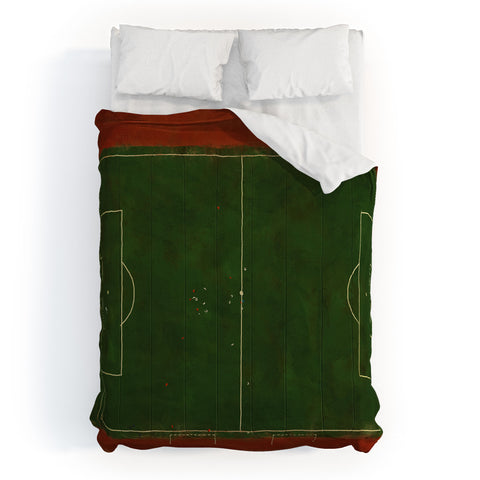 Society6 Design Studio Soccer Field Aerial Painting Comforter