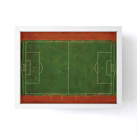 Society6 Design Studio Soccer Field Aerial Painting Framed Mini Art Print