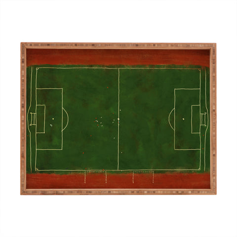 Society6 Design Studio Soccer Field Aerial Painting Rectangular Tray