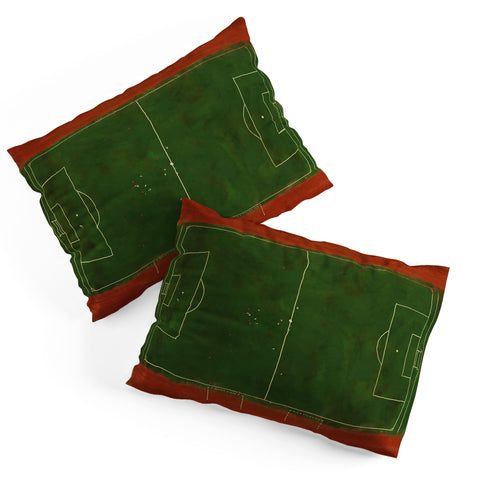 Society6 Design Studio Soccer Field Aerial Painting Pillow Shams