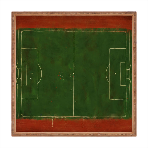 Society6 Design Studio Soccer Field Aerial Painting Square Tray